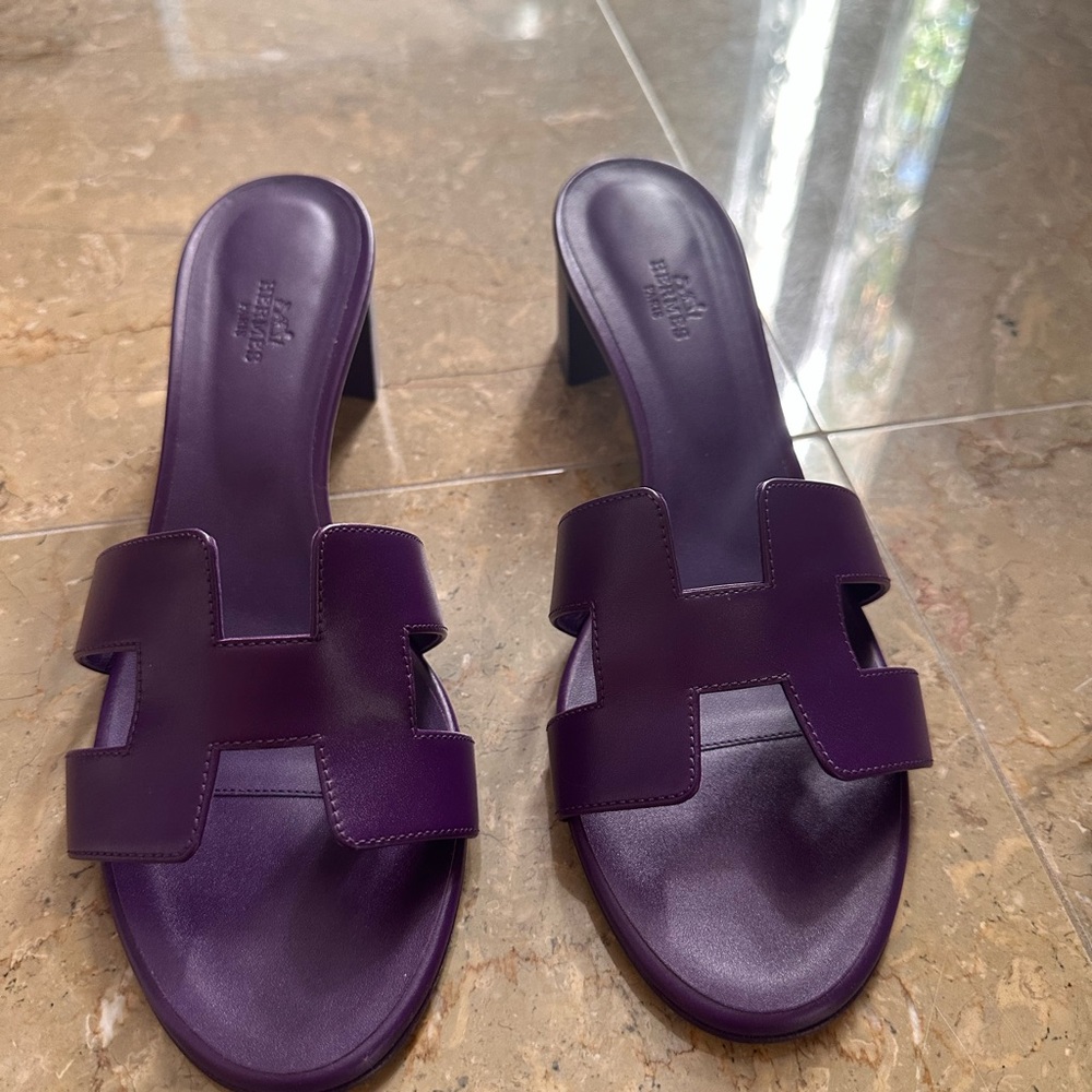 Hermès Oasis slides (Purple)